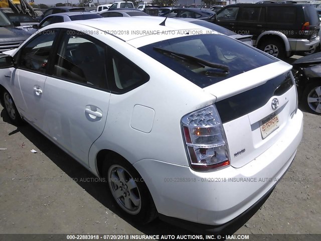 JTDKB20U573287085 - 2007 TOYOTA PRIUS WHITE photo 3