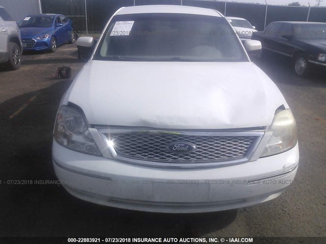 1FAHP24167G153440 - 2007 FORD FIVE HUNDRED SEL WHITE photo 6