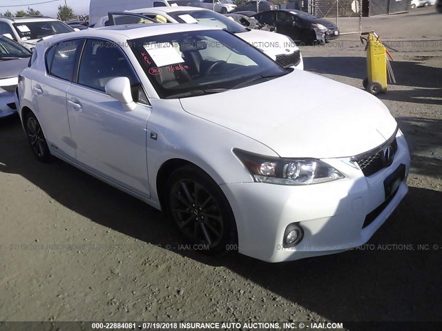 JTHKD5BHXC2121073 - 2012 LEXUS CT 200 WHITE photo 1