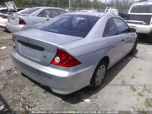 1HGEM21164L018165 - 2004 HONDA CIVIC DX VP SILVER photo 4