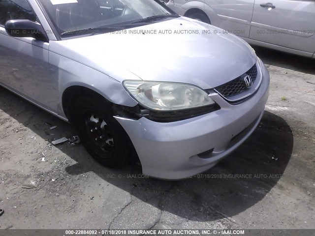 1HGEM21164L018165 - 2004 HONDA CIVIC DX VP SILVER photo 6