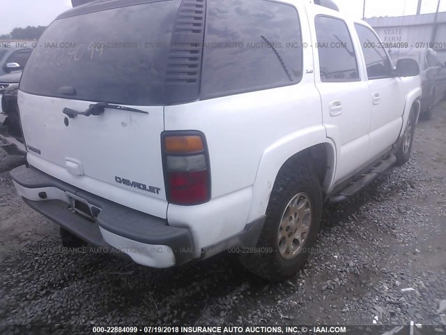 1GNEC13T25R249211 - 2005 CHEVROLET TAHOE C1500 WHITE photo 4