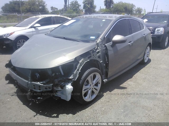 3G1BF6SM8HS535861 - 2017 CHEVROLET CRUZE PREMIER TAN photo 2