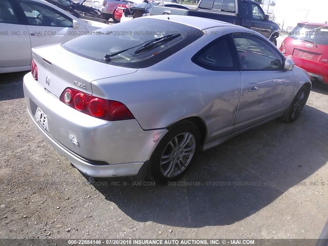 JH4DC54815S002730 - 2005 ACURA RSX SILVER photo 4