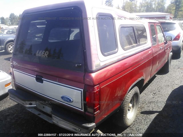 1FTCR14X1NPA32387 - 1992 FORD RANGER SUPER CAB MAROON photo 4