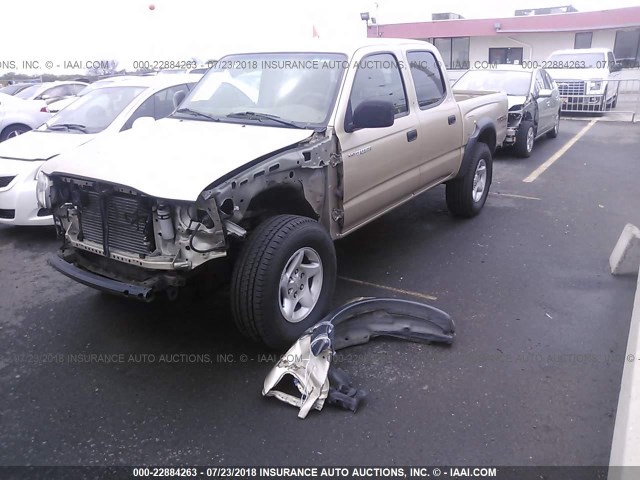5TEGN92N74Z344315 - 2004 TOYOTA TACOMA DOUBLE CAB PRERUNNER GOLD photo 2