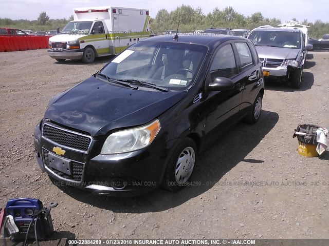 KL1TD66E69B650080 - 2009 CHEVROLET AVEO LS/LT BLACK photo 2