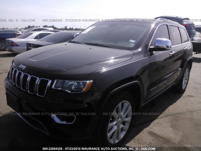 1C4RJEBG2HC965075 - 2017 JEEP GRAND CHEROKEE LIMITED BLACK photo 2