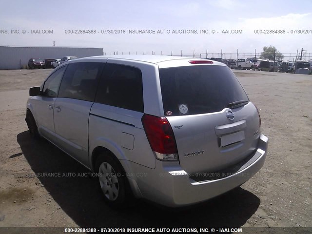 5N1BV28U24N306375 - 2004 NISSAN QUEST S/SE/SL SILVER photo 3