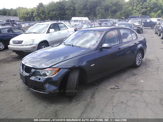 WBAVC73567KP30620 - 2007 BMW 328 XI SULEV BLUE photo 2