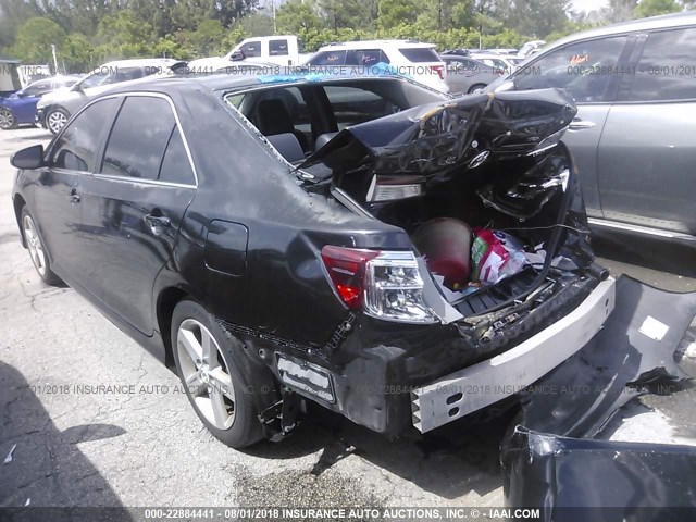 4T1BF1FK9CU593226 - 2012 TOYOTA CAMRY SE/LE/XLE BLACK photo 3