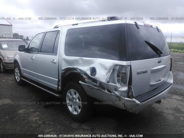 1FMJK2A54AEA70816 - 2010 FORD EXPEDITION EL LIMITED SILVER photo 3