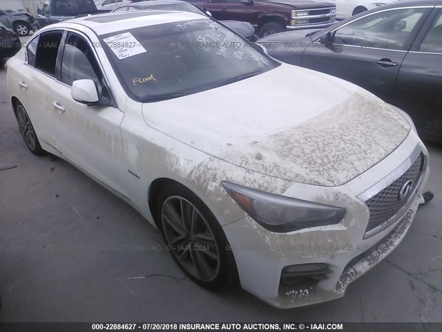 JN1AV7AR8EM703375 - 2014 INFINITI Q50 HYBRID PREMIUM/SPORT WHITE photo 1