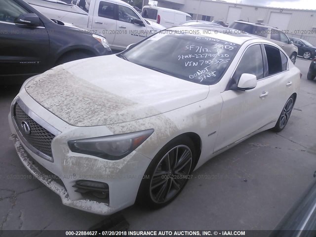 JN1AV7AR8EM703375 - 2014 INFINITI Q50 HYBRID PREMIUM/SPORT WHITE photo 2