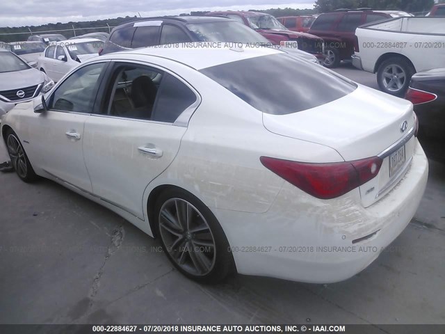 JN1AV7AR8EM703375 - 2014 INFINITI Q50 HYBRID PREMIUM/SPORT WHITE photo 3