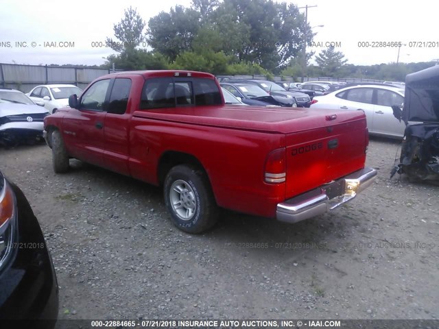 1B7GL22X5YS738890 - 2000 DODGE DAKOTA RED photo 3