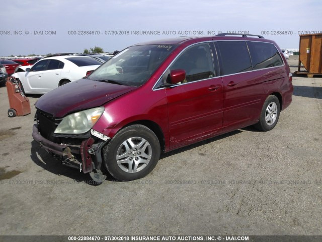 5FNRL38606B083433 - 2006 HONDA ODYSSEY EXL MAROON photo 2