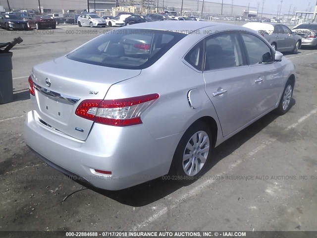 3N1AB7AP2DL695449 - 2013 NISSAN SENTRA S/SV/SR/SL SILVER photo 4