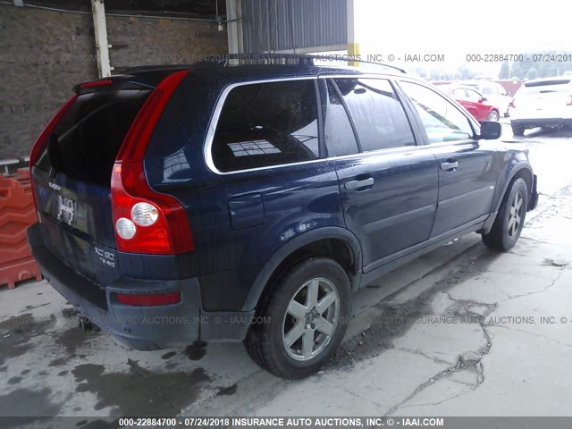 YV1CZ91H341067441 - 2004 VOLVO XC90 T6 BLUE photo 4