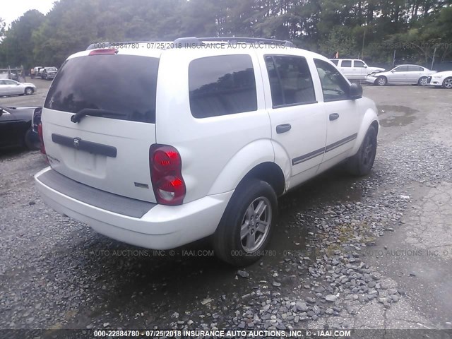 1D8HB48P77F537351 - 2007 DODGE DURANGO SLT WHITE photo 4