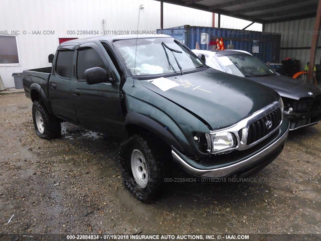 5TEHN72N61Z758951 - 2001 TOYOTA TACOMA DOUBLE CAB GREEN photo 1