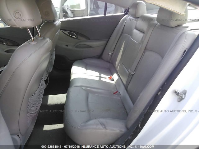 1G4GE5EV0AF241472 - 2010 BUICK LACROSSE CXS WHITE photo 8