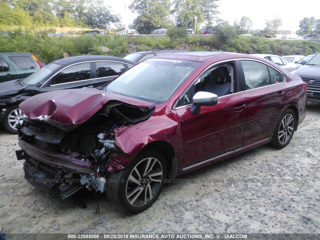 4S3BNAR66J3004478 - 2018 SUBARU LEGACY SPORT BURGUNDY photo 2