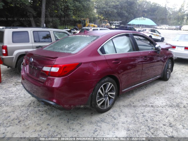 4S3BNAR66J3004478 - 2018 SUBARU LEGACY SPORT BURGUNDY photo 4