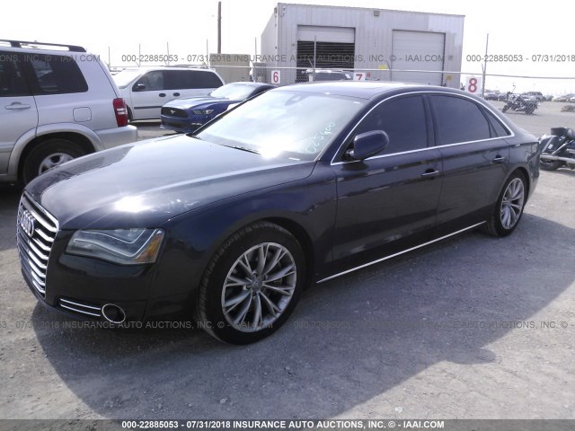 WAURVAFDXBN025600 - 2011 AUDI A8 L QUATTRO BLACK photo 2