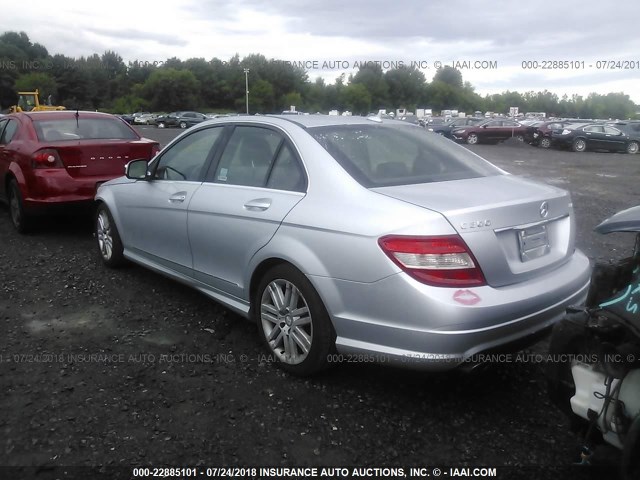 WDDGF81X29R058553 - 2009 MERCEDES-BENZ C 300 4MATIC SILVER photo 3