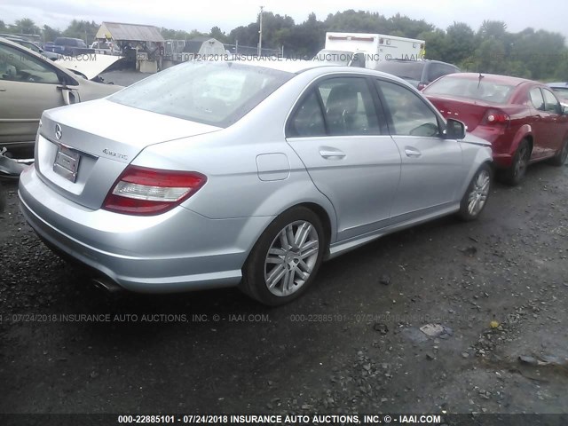 WDDGF81X29R058553 - 2009 MERCEDES-BENZ C 300 4MATIC SILVER photo 4