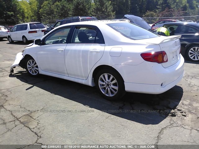 2T1BU40E99C174118 - 2009 TOYOTA COROLLA S/LE/XLE WHITE photo 3