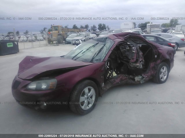 2G2WP552061177839 - 2006 PONTIAC GRAND PRIX Бордовий фото 2