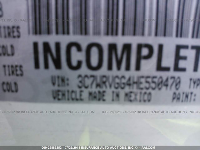 3C7WRVGG4HE550470 - 2017 RAM PROMASTER 3500 3500 STANDARD 白色 照片 9