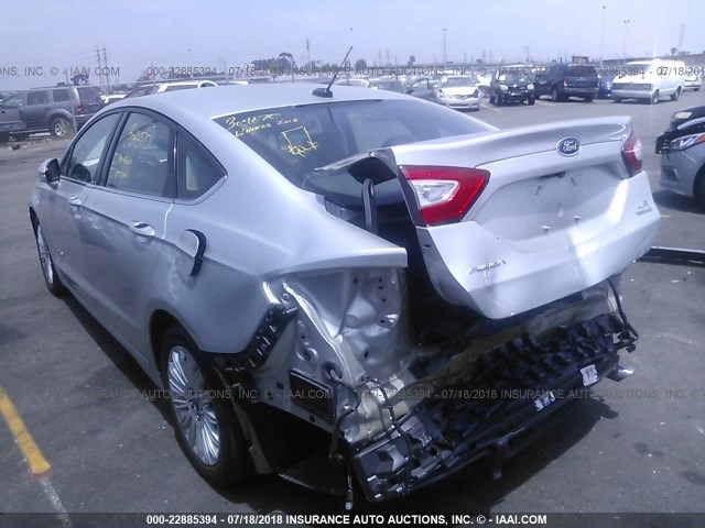 3FA6P0LU0FR171334 - 2015 FORD FUSION SE HYBRID SILVER photo 3