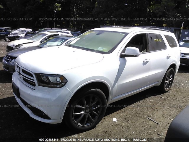 1C4RDJDG7JC101366 - 2018 DODGE DURANGO GT WHITE photo 2