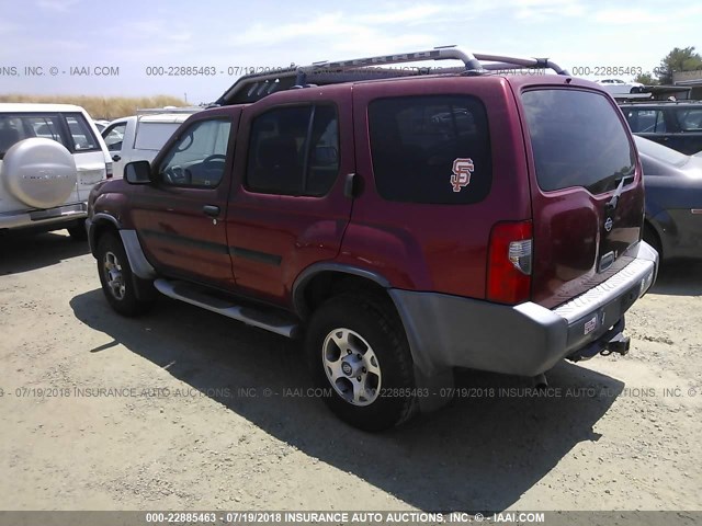 5N1ED28Y71C557628 - 2001 NISSAN XTERRA XE/SE RED photo 3