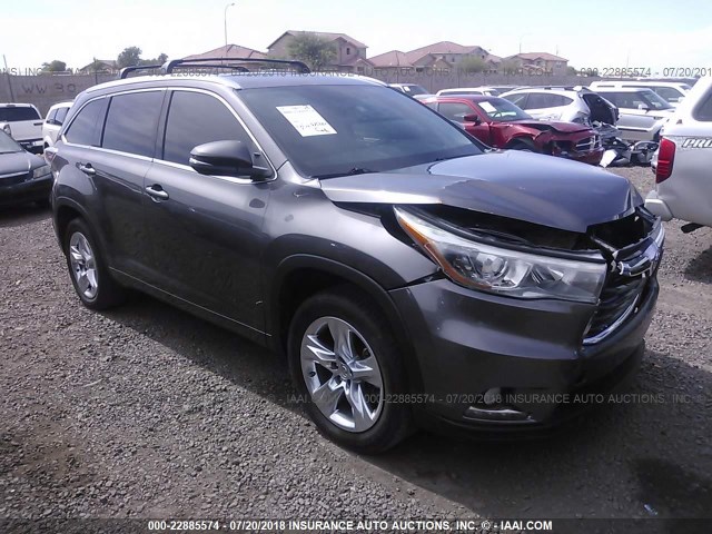 5TDYKRFH7ES019129 - 2014 TOYOTA HIGHLANDER LIMITED/LTD PLATINUM GRAY photo 1