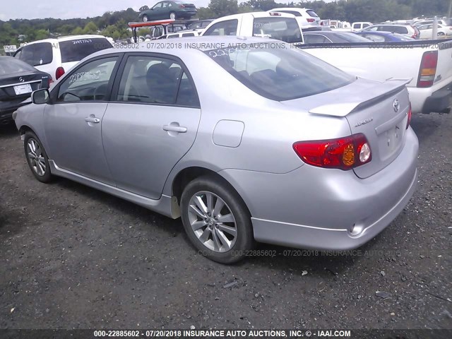 2T1BU40E39C114979 - 2009 TOYOTA COROLLA S/LE/XLE SILVER photo 3