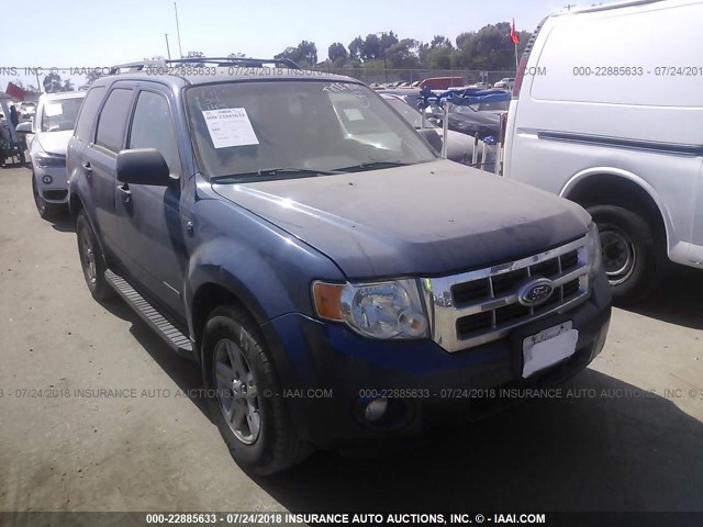 1FMCU59H98KD41495 - 2008 FORD ESCAPE HEV BLUE photo 1