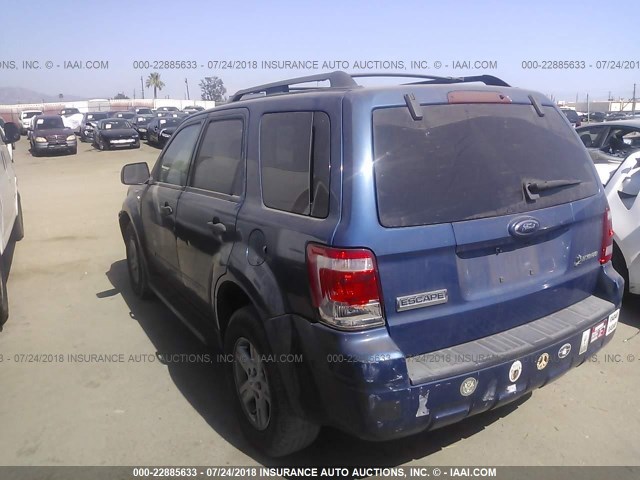 1FMCU59H98KD41495 - 2008 FORD ESCAPE HEV BLUE photo 3