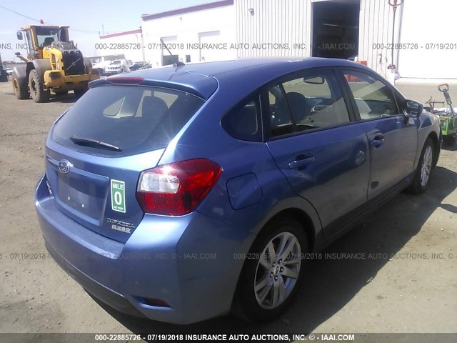 JF1GPAC69FH207132 - 2015 SUBARU IMPREZA PREMIUM BLUE photo 4