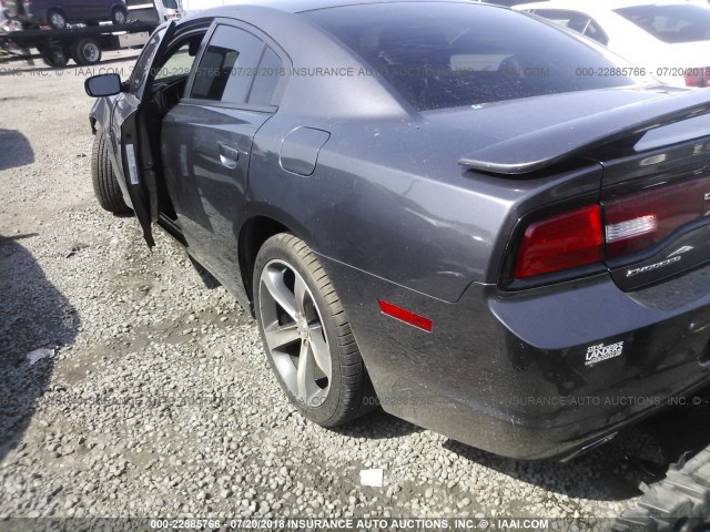 2C3CDXCT2EH311596 - 2014 DODGE CHARGER R/T GRAY photo 3