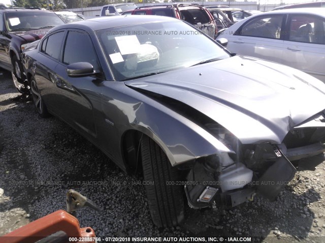 2C3CDXCT2EH311596 - 2014 DODGE CHARGER R/T GRAY photo 4