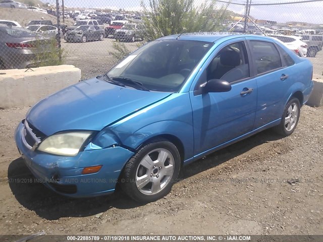 1FAFP34N57W150695 - 2007 FORD FOCUS ZX4/S/SE/SES BLUE photo 2