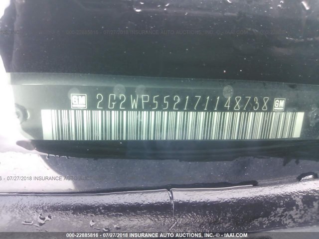 2G2WP552171148738 - 2007 PONTIAC GRAND PRIX GRAY photo 9