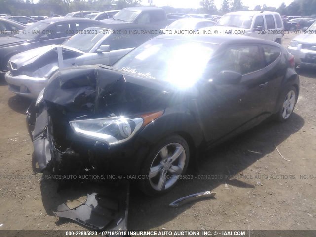 KMHTC6AD9DU085097 - 2013 HYUNDAI VELOSTER BLACK photo 2