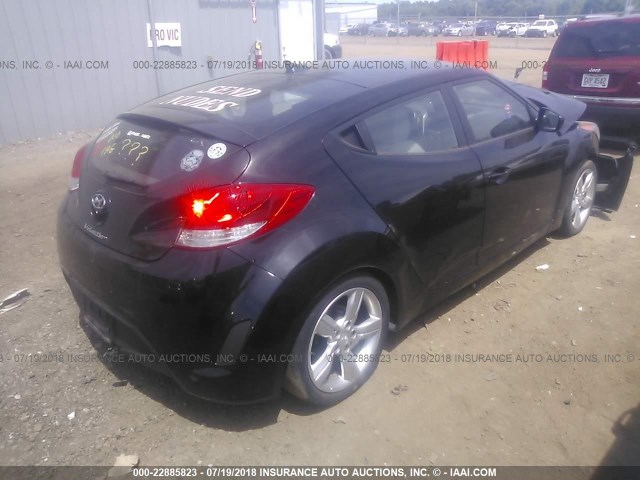 KMHTC6AD9DU085097 - 2013 HYUNDAI VELOSTER BLACK photo 4