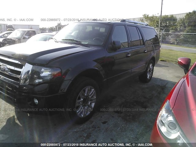 1FMJK1K58BEF10899 - 2011 FORD EXPEDITION EL LIMITED BLACK photo 2