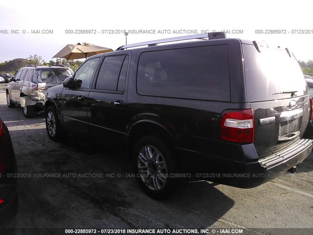 1FMJK1K58BEF10899 - 2011 FORD EXPEDITION EL LIMITED BLACK photo 3